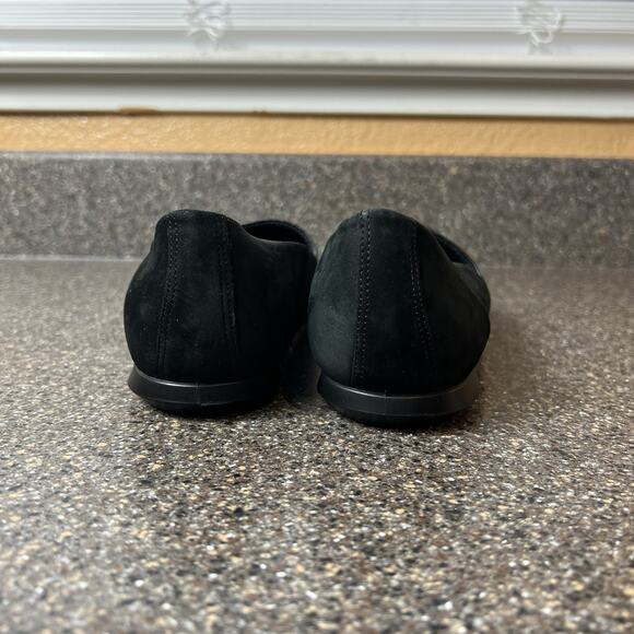 ECCO Black Textured Leather Flat Womens EU 38 US 7.5 Slip On Comfort Casual Shoe - Picture 8 of 9